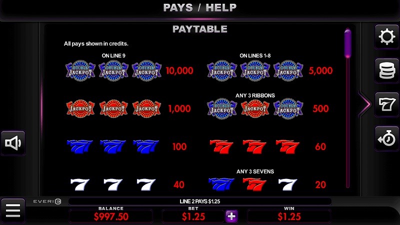 blue ribbon table blue ribbon paytable